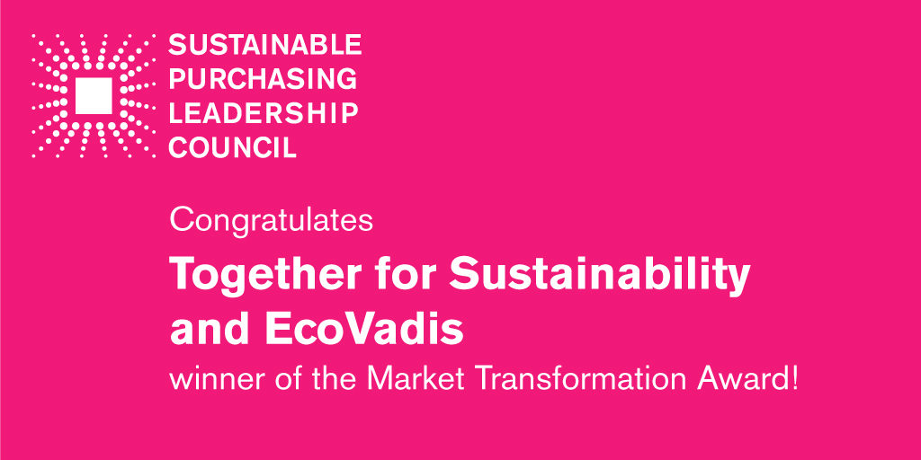 TfS and EcoVadis win SPLC market transformation award